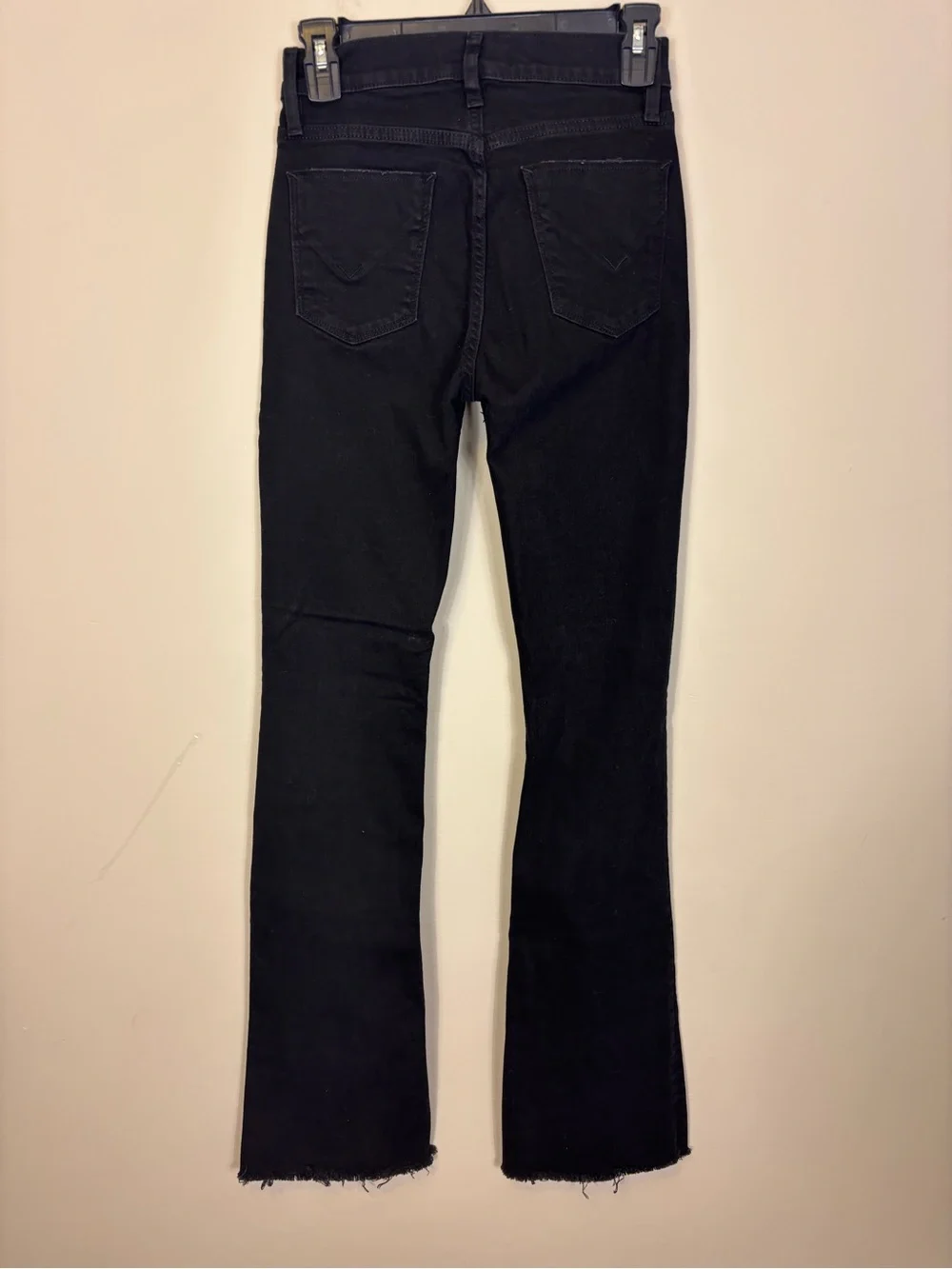 Hudson Jeans Black High-Rise Bootcut Jeans with Knee Distress Women’s 26